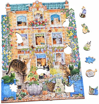 The Purr-fect Home puslespil i træ med 250 brikker fra Wentworth Puzzles