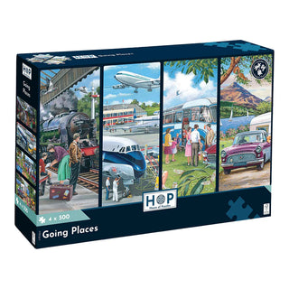 Going Places 4 x 500 brikker puslespil fra House of Puzzles