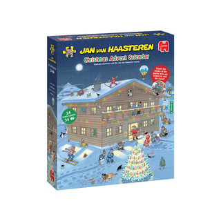 Jan van Haasteren Puslespilskalender 2025 - 24 mini julepuslespil