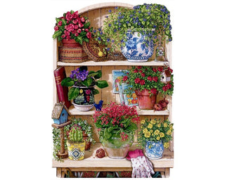 Flower Cupboard puslespil i træ med 250 brikker fra Wentworth Puzzles
