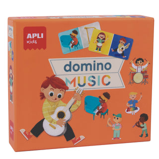 Domino med musikinstrumenter for børn +3 år fra APLI