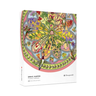 Floral Compass 500 brikker rundt puslespil fra Pomegranate
