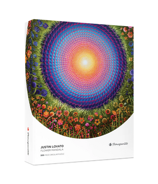 Flower Mandala 500 piece round puzzle from Pomegranate