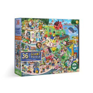 Friendly Town 36 XL Jumboteile Kinderpuzzle von eeBoo +4 Jahre