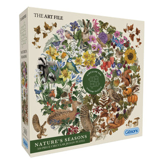 Rundes 500-Teile-Puzzle „Nature's Seasons“ von Gibson