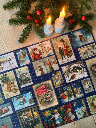 Ye Old Christmas Greetings 1000 brikker julepuslespil fra Penny Puzzle