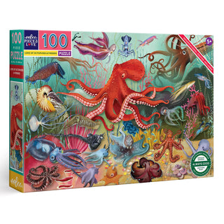 Seahorses and starfish 100 XL pieces children's puzzle - +5 years from eeBoo 