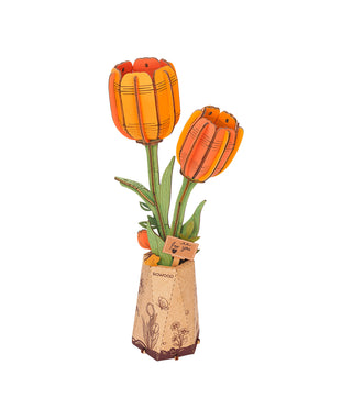 Orange Tulipan 76 brikker 3D-puslespil