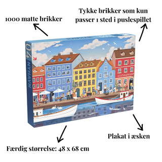 Nyhavn 1000 brikker puslespil fra Penny Puzzle