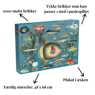 Exotic Fish 1000 brikker vintage puslespil fra Penny Puzzle