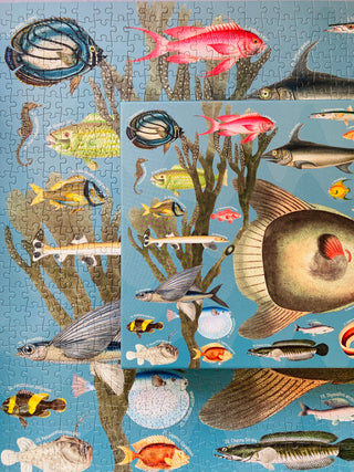 Exotic Fish 1000 brikker vintage puslespil fra Penny Puzzle