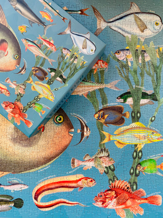 Exotic Fish 1000 brikker vintage puslespil fra Penny Puzzle