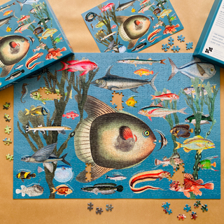 Exotic Fish 1000 brikker vintage puslespil fra Penny Puzzle