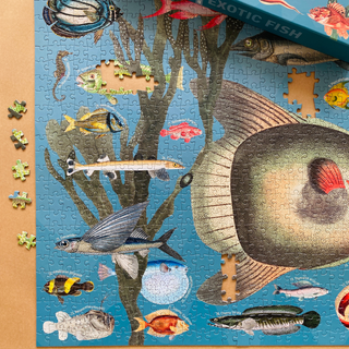 Exotic Fish 1000 brikker vintage puslespil fra Penny Puzzle