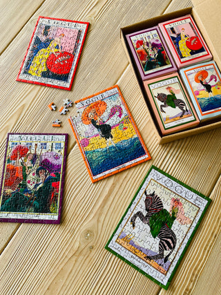 4 x Modeblad minipuslespil med 99 brikker fra Penny Puzzle