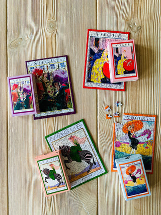 4 x Modeblad minipuslespil med 99 brikker fra Penny Puzzle