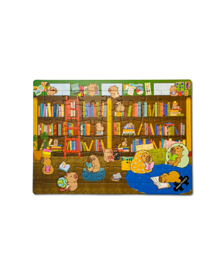 At The Library - 42 brikker børnepuslespil +3 år fra Penny Puzzle