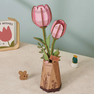 Pink Tulipan 72 brikker 3D-puslespil