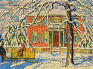 Red House and Yellow Sleigh 1000 Piece Jigsaw Puzzle from Pomegranate
