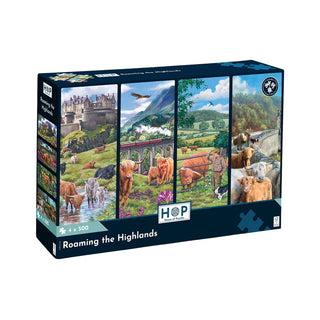 Roaming the Highlands 4 x 500 brikker puslespil fra House of Puzzles