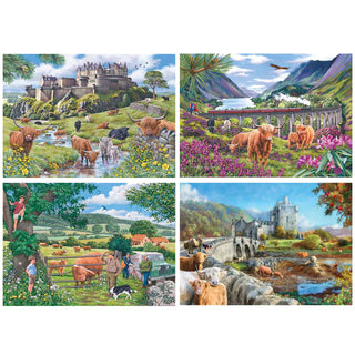 Roaming the Highlands 4 x 500 brikker puslespil fra House of Puzzles