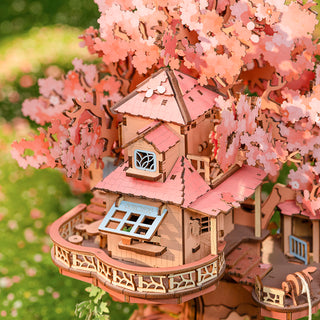 Sakura Tree House Book Nook 535 brikker 3D-puslespil