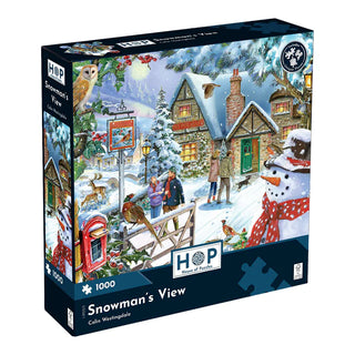 Snowman's View 1000 brikker puslespil fra House of Puzzles