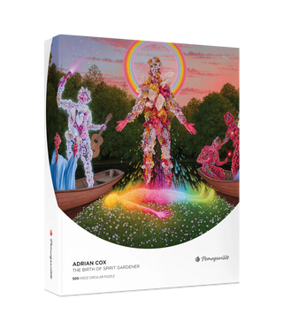 Das runde 500-Teile-Puzzle „Die Geburt des Geistergärtners“ von Pomegranate