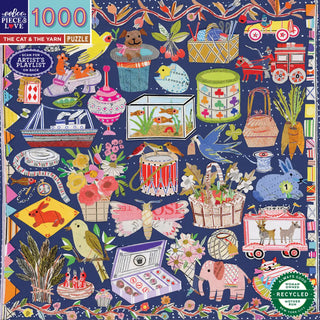 Das 1000-teilige Puzzle „Die Katze und das Garn“ von eeBoo 
