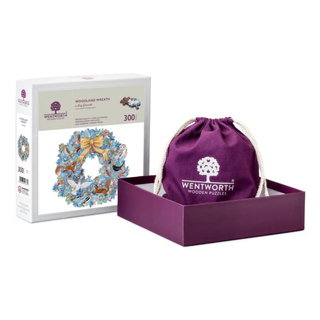 Weihnachtspuzzle „Waldkranz“ aus Holz, 300-teilig, von Wentworth Puzzles